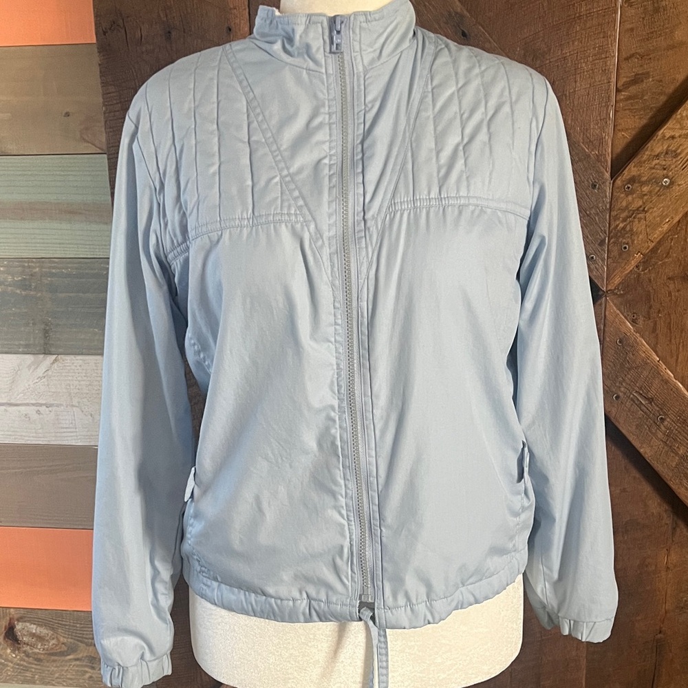 Vintage Light Blue Quilted Windbreaker Jacket Medium